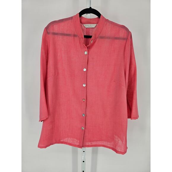 Napa Valley Women's Button Up Long Sleeve Floral Pattern Pink Shirt Size 1X - Picture 1 of 4